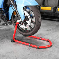 HOMCOM Caballete Moto Elevador Universal Carga 390 kg Soporte Rueda Delantera y Trasera Motocicleta Convertible con Adaptadores de Horquillas en U y L Ajustables y Ruedas para Reparación Mantenimiento - details 1