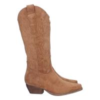 PuntoSalao Botas cowboy de tacón camel con grabado en caña cómoda mujer A-2442 -  Bota Campera con Tacón  Comodas  Diseño con Bordado en Caña y Cierre de Cremallera. - details 0