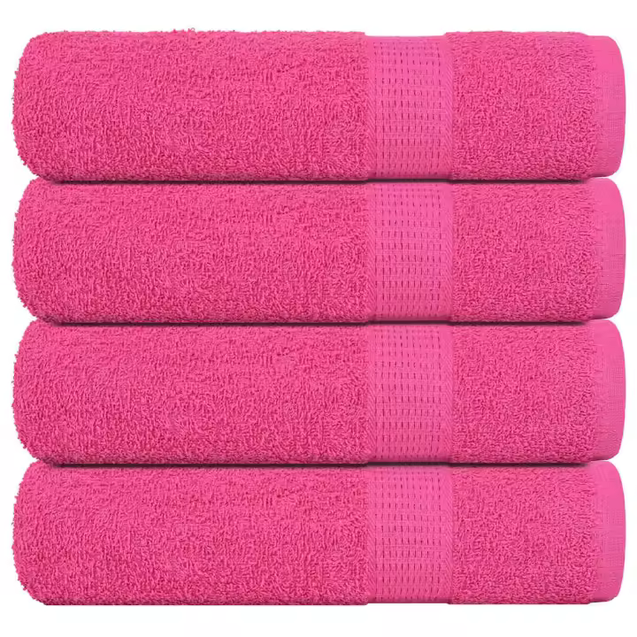vidaXL Toallas de Baño 4 uds 100x150 cm 360 g/m² 100% Algodón en color Rosa/Tuquesa/Blanco y más - 1
