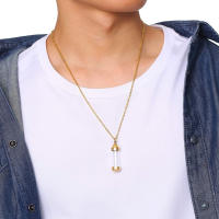 Collar De Vidrio Transparente Con Corazón De Acero Inoxidable Botella De Perfume Urna De Cremación Pendiente Para Mujeres Recuerdo - details 4