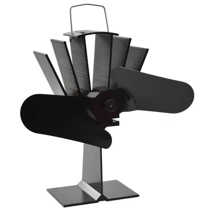 vidaXL Ventilador de estufa accionado por calor 2 aspas negro - 1