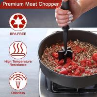 Cortador y machacador de carne de 2 piezas: picador de carne, raspador de plástico, divisor de cocina para alimentos, papas y frijoles, cortador de carne de silicona para picar y mezclar. - details 2