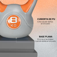 SPORTNOW Pesa Rusa 10 kg Kettlebell Revestimiento de PU y Relleno de Arena Mango Ancho para Entrenamiento Culturismo en Casa Gimnasio 22x16x26 cm - details 5