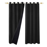 Cortinas De Blackout Tejidas 100% Gruesas Para Invierno Con Anillas Listas Para Instalar Para Sala De Estar Dormitorio Decoración Y Aislamiento De Luz - details 8