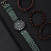 Set De 4 Relojes Deportivos Para Hombre Moda Negocios Cuarzo Pulsera De Cuero Marrón Reloj Casual Para Varones - details 4