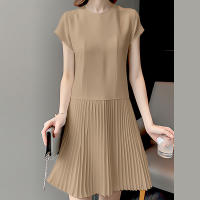 ZANZEA Vestido Largo De Verano Para Mujer Elegante Con Mangas Cortas Estilo Vintage A-Line Midi Suelto Cuello Redondo Solido - details 3