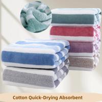 Juego De Toallas De Baño Con Estampado Rayado Suave - Microfibra Absorbente Y Secado Rápido Toallas Para Rostro Y Manos Para Spa En El Hogar Tamaño 70x140cm Y 35x75cm - details 2