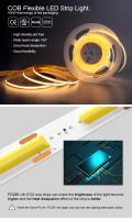 FCOB Tira De Luz LED COB 16.4ft 480LEDs/m Dimmable Alta Densidad Flexible 3000K 4000K 6500K RA90 Luces DC12V 24V Para El Hogar - details 0