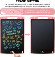 2 paquetes de tabletas de escritura LCD, Doodle Scribbler Pad 8,5 pulgadas de pantalla colorida tablero de dibujo regalo de aprendizaje para niños, juguetes educativos, Rosa + azul - details 0