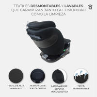 Asalvo Silla de Auto Austen 2 i‑Size 40–150 cm – Rotación 360°, Isofix + Top Tether, Uso Evolutivo de Recién Nacido a 12 Años, Fácil de Instalar y Fundas Lavables - details 3