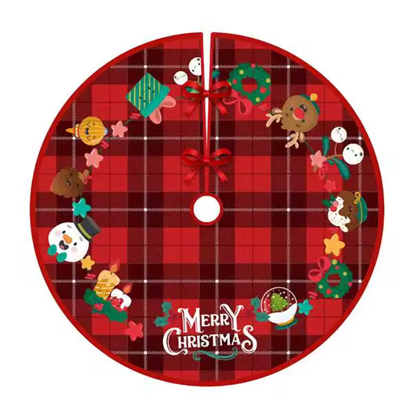 Alfombra de falda de árbol de Navidad, manta al aire libre, cubierta de piso de Navidad, decoración de fiesta en casa y Año Nuevo - 1