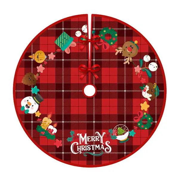 Alfombra de falda de árbol de Navidad, manta al aire libre, cubierta de piso de Navidad, decoración de fiesta en casa y Año Nuevo - 1