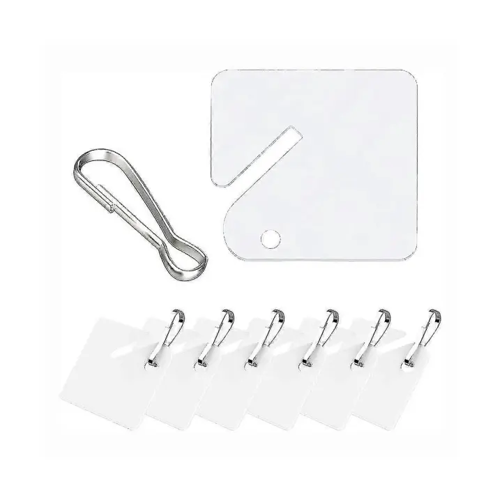 100 Pcs Etiquetas clave Etiquetas colgantes de plástico blanco con los colgantes de metal, Etiquetas para los gavetas clave ranurados Bo - 1