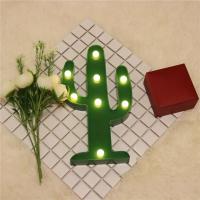 Lámpara De Noche En Forma De Cactus Verde Operada Por Batería Mini Lámpara De Mesa Para Decoración De Habitación Montaje En Pared Material Plástico - details 5