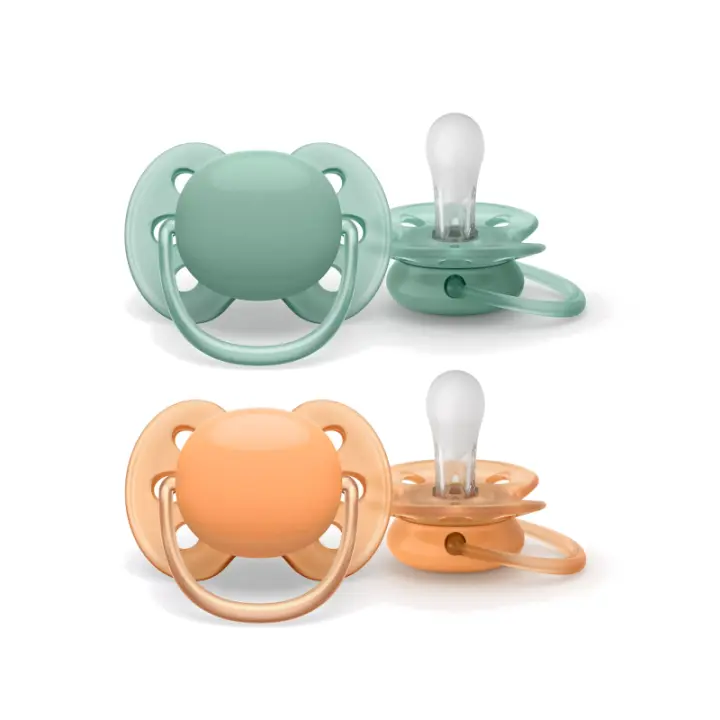 AVENT CHUPETES ULTRA SOFT VERDE Y MOSTAZA 0-6M 2U - 1
