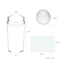 Kit De Estampado De Uñas Con Silicona Transparente Para Manicura Diseño Francés Stampa De Uñas Con Estampador Y Cuchilla Doble Lado - details 5