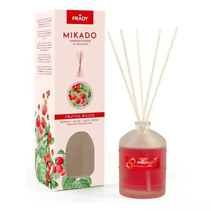Mikado Ambientador Prady 100ml – FRUTOS ROJOS | Aroma Duradero para el Hogar - 1