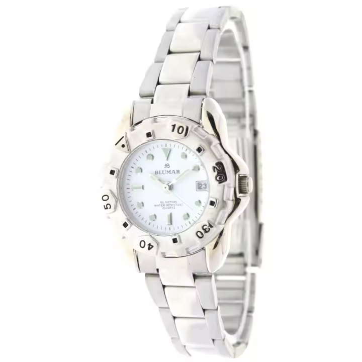 Blumar Bl-09066  Reloj Para Para Mujer Color Plateado - 1