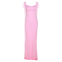 Vestido Mermaid Elegante Para Mujer NIBBER Con Tirantes Y Pliegues Estante Alta Estilo Sexy Y Club Sin Mangas Largo Pierna Vestido De Fiesta De Verano - details 0