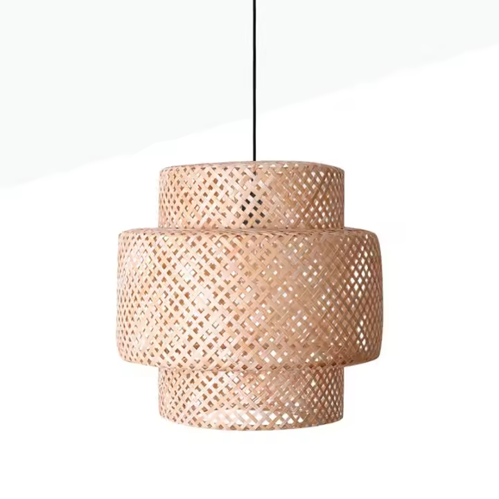 Barcelona LED Lámpara colgante de mimbre "Onna" - 1