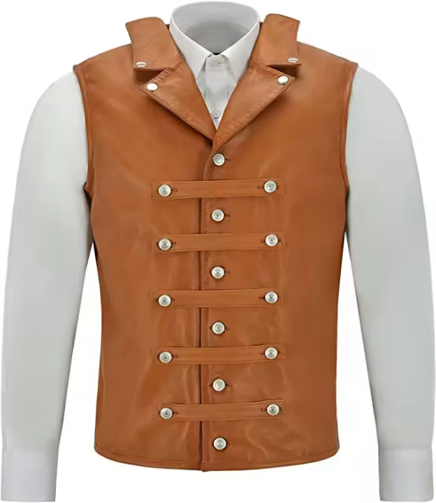 Chaleco De Cuero Vintage Para Hombre Estilo Punk Sin Mangas Top Medieval Knight Chaleco De Ciclismo Chaleco De Hip Hop - 1