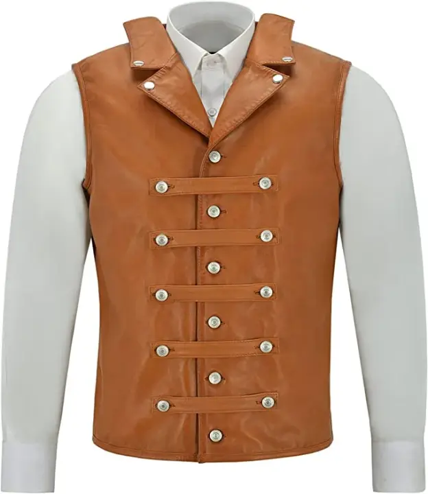 Chaleco De Cuero Vintage Para Hombre Estilo Punk Sin Mangas Top Medieval Knight Chaleco De Ciclismo Chaleco De Hip Hop - 1