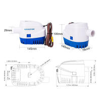 Bomba De Agua Submersible Para Barco DC 12V 24V Con Interruptor Automático De Flotación 600 750 1100GPH Bomba De Bilge Eléctrica - details 1