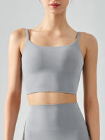 Sudadera Deportiva Sin Tirantes Con Cojín Para Pecho Transpirable Para Yoga De Nylon Y Spandex Para Mujeres - details 3