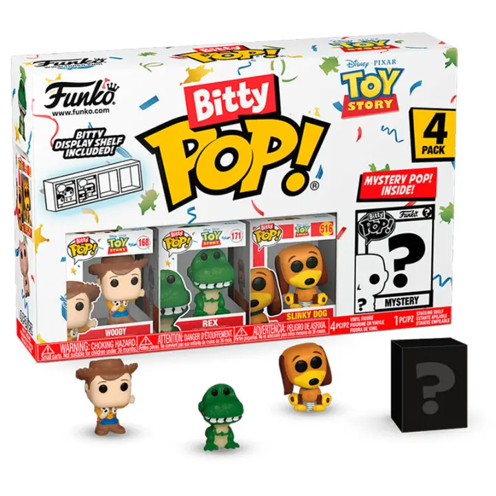 Blister 4 figuras Bitty POP Disney Toy Story WoodyFigura  Coleccionable - Idea de Regalo- Mercancia Oficial - Juguetes para Niños y Adultos - Movies Fans - Muñeco para Coleccionistas y Exposición - 1