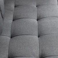 Cecodadi sofá Cama plegable 2 plazas, Sofá Cama con función de dormir, Tacto Lino, Madera de Caucho, Gris, 147,5x75x85cm - details 2