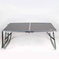 Mesa plegable y portátil Aktive, con asa para transportar y cinta transporte, Medidas 60x40x25cm, Material aluminio y madera MDF, ideal para picnic, acampada y playa - details 1