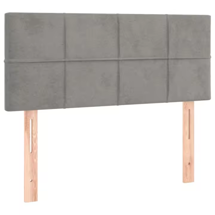 vidaXL Cabecero con LED de terciopelo gris claro 90x5x78/88 cm - 1