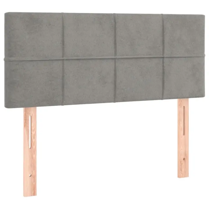 vidaXL Cabecero con LED de terciopelo gris claro 90x5x78/88 cm - 1