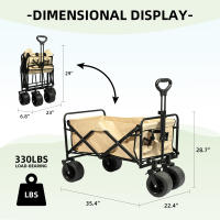 S7 STAR Carro Plegable para Jardín, Carro Transporte con Rueda Grande, Carrito Playa con Asa Telescópica, Carretilla Jardín con Lona Extraíble, Carro Camping Multiuso con Bolsa Transporte,  Carrito Multiusos Ideal Playa, Compra, Jardín o Camping - details 1