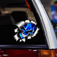 Pegatinas De Coche 3D Azules Con Calavera Para Body Auto Ventanas Parachoques Maletero Adornos Accesorios Impermeables Para Motocicleta - details 3