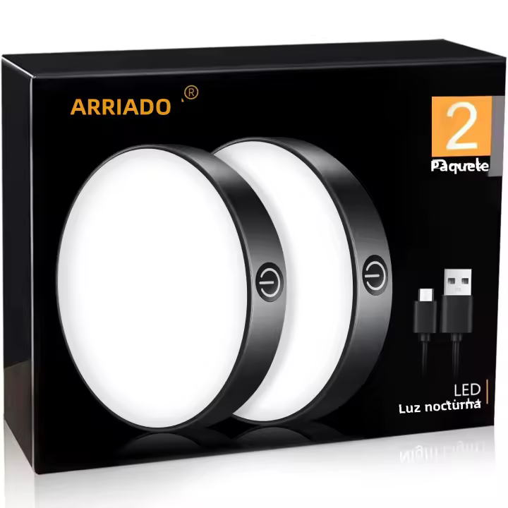 Luz Nocturna LED Recargable Táctil Con Batería Integrada De 1000mAh Portátil Para Armario Cocina Dormitorio Iluminación Dimmable - 1