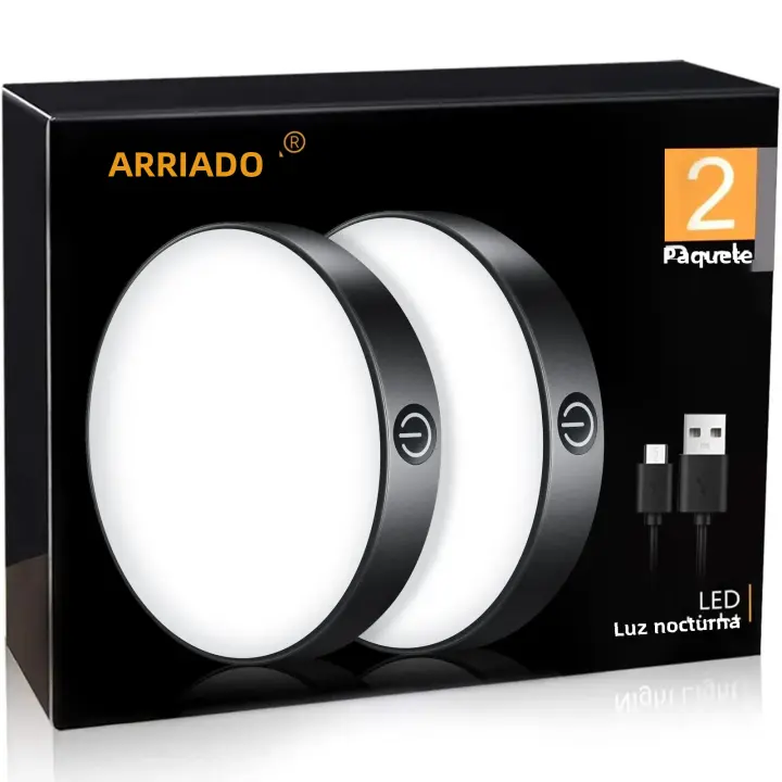Luz Nocturna LED Recargable Táctil Con Batería Integrada De 1000mAh Portátil Para Armario Cocina Dormitorio Iluminación Dimmable - 1