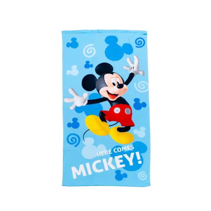 SUN & SURF Toalla de playa Infantil MICKEY Licencia Disney Original, Microfibra Rizo, Suave y Absorbente, Ideal para Piscina, Playa o Campo - 1