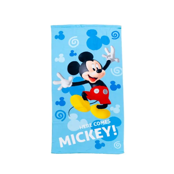 SUN & SURF Toalla de playa Infantil MICKEY Licencia Disney Original, Microfibra Rizo, Suave y Absorbente, Ideal para Piscina, Playa o Campo - 1