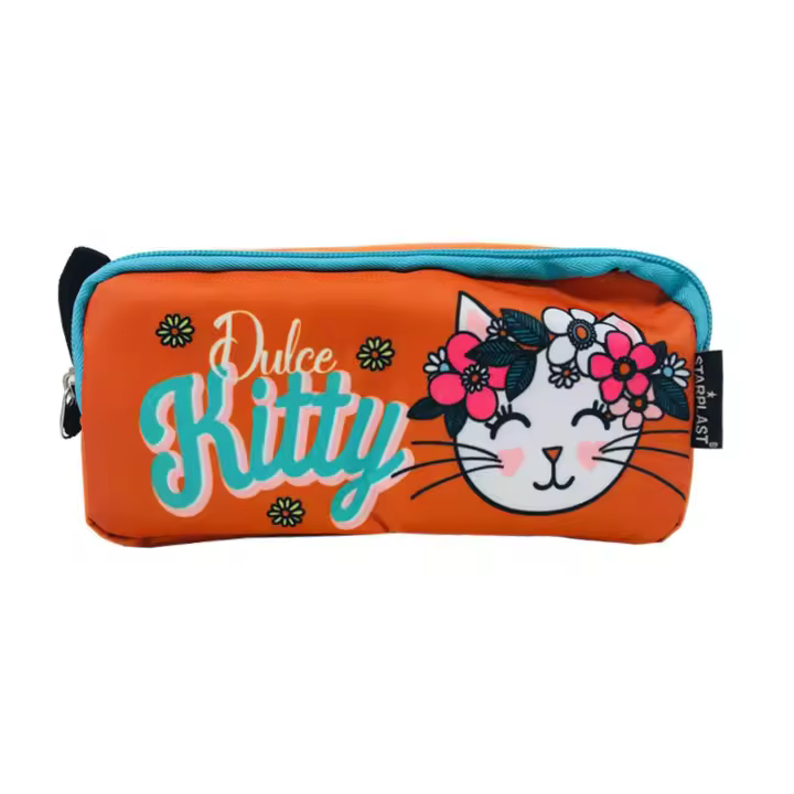 STARPLAST - Estuche 2 compartimentos DULCE KITTY - Gran Capacidad - Tamaño 21x10x9cm - 1