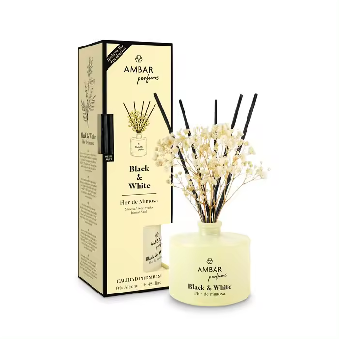 Mikado black & white flor de mimosa 40 ml ambar - 1
