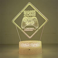 Lámpara De Ilusión 3D Gamer Zone Control Remoto Y Táctil Cambio De Colores 16 Luz Nocturna Para Juegos Videojuegos Regalo Para Hombres - details 2