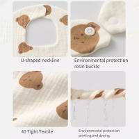 4Pcs Bibs Para Bebés Suaves Y Cómodas Adecuados Para Edades 0-3 Años Con Botones Ocultos Lavables - Máquina Lavable Toallas De Gauze Para Recién Nacidos Impermeables Para Saliva - Toallas De Saliva Para Bebés Perfectos Para Regalos De Baño - details 5
