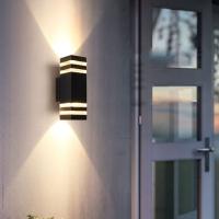 Lámpara De Pared Moderna LED Impermeable E27 Cabeza De Lámpara Negra Creativa Simple En PVC Cuadrada Para Villa Frontera Balcón - details 0