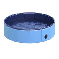 PawHut Piscina Plegable para Perros Gatos Ø80x20 cm Bañera Portátil para Mascotas PVC Antideslizante Múltiples Usos para Interiores y Exteriores - details 0