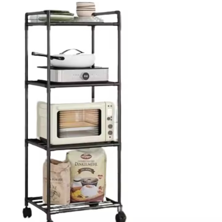 Estante De Cocina Multicapa With RuedasMontage Fácil Soporte De Cocina Sin Perforar Estante De Almacenaje Para Microondas - 1