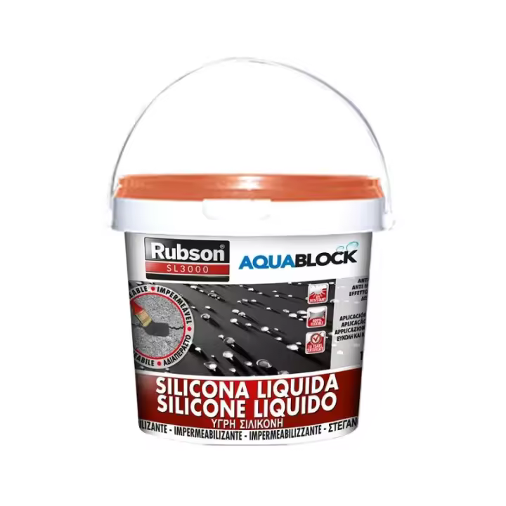 Impermeabilizante Rubson Silicona Líquida AquaBlock Teja 1kg 1894877 - 1