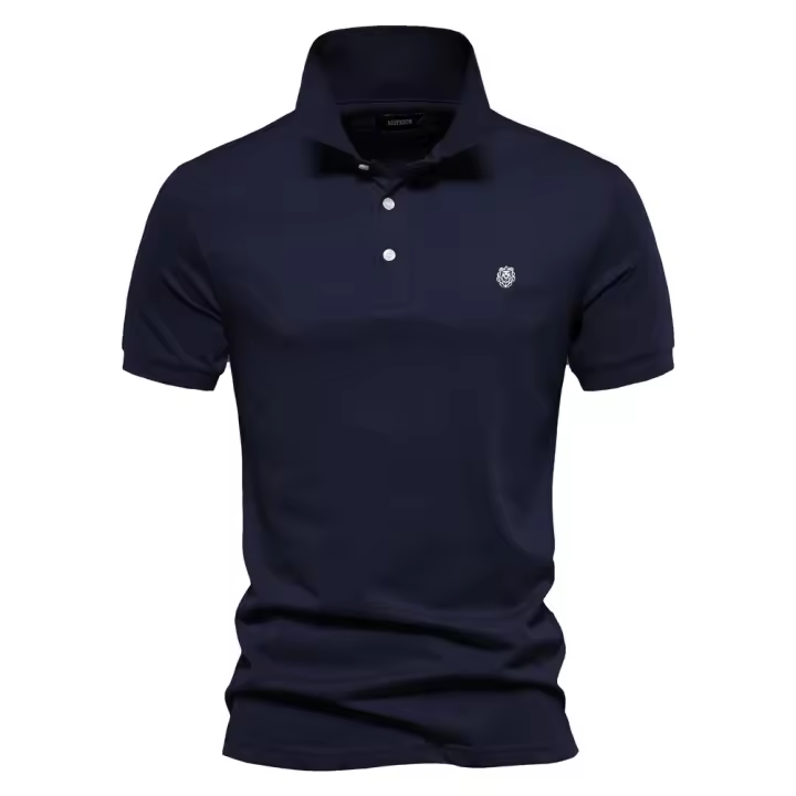 2024 Primavera y novedad de verano, POLO deportivo de solapa de algodón puro para hombre, camisa POLO de talla europea, camiseta de manga corta bordado informal a la moda para hombre - 1
