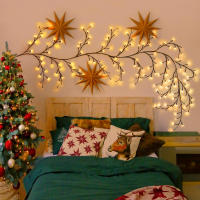 Luces De Vinas De Sisal USB Con 72/96 LEDS 8 Modos Luz Caliente Para Decoración De Paredes Habitaciones Cocinas Tiendas De Café Navidad Y Halloween - details 9