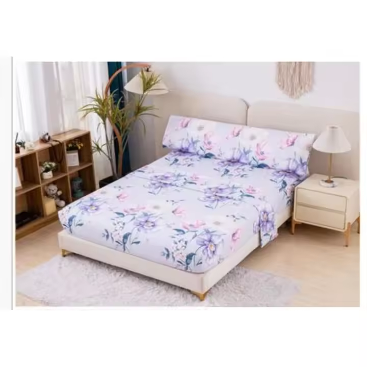 Juego de sábanas Verano 100% Microfibra (3 piezas) 1 sábana encimera +1  sábana ajustable + 1 fundas de almohada - 1